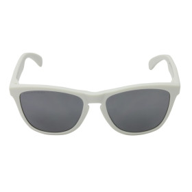 Oakley Unisex Frogskins White Frame Silver Lens Oval 55mm Polarized Sunglasses