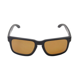 Oakley Unisex Holbrook Black Frame Brown Lens Rectangular 55mm Polarized Sunglasses