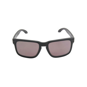 Oakley Unisex Holbrook Black Frame Purple Lens Square 55mm Polarized Sunglasses