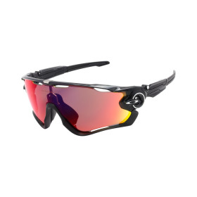 Oakley Men's Jaw Breaker Black Frame Red Lens Shield Sunglasses