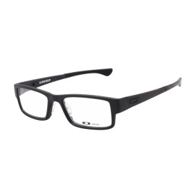 Oakley Men's Airdrop Black Frame Transparent Lens Rectangular 53mm Glasses