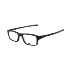 Oakley Men's Chamfer Black Frame Transparent Lens Rectangular 53mm Glasses