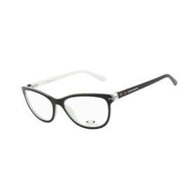 Oakley Women's Stand Out Black Frame Transparent Lens Oval 53mm Glasses