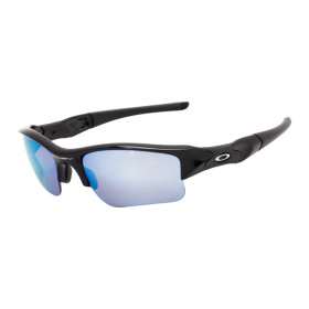 Oakley Men's Flak Black Frame Blue Lens Rectangular 63mm Polarized Sunglasses