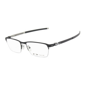 Oakley Unisex Tincup 0.5 Black Frame Transparent Lens Semi Rimless 53mm Glasses