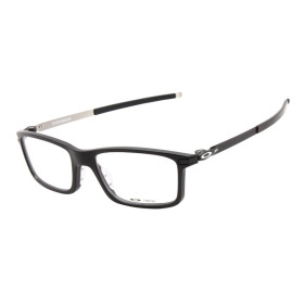 Oakley Unisex Pitchman Black Frame Transparent Lens Rectangular 55mm Glasses