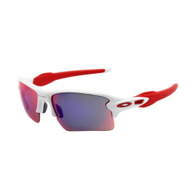 Oakley Men's Flak 2.0 Xl White Frame Blue Lens Semi Rimless 59mm Sunglasses