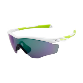 Oakley Men's M2 Frame Xl White Frame Green Lens Shield Sunglasses