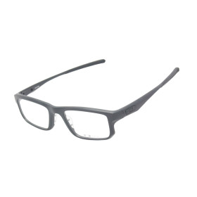 Oakley Men's OX8049 Black Frame Transparent Lens Rectangular 53mm Glasses