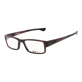 Oakley Unisex Airdrop Brown Frame Transparent Lens Rectangular 53mm Glasses