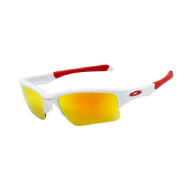 Oakley Men's Quarter Jacket White Frame Yellow Lens Rectangular Sunglasses
