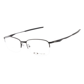 Oakley Unisex Wingfold 0.5 Black Frame Transparent Lens Semi Rimless 55mm Glasses