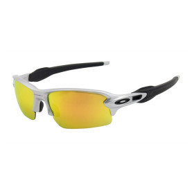 Oakley Men's Flak 2.0 Gray Frame Yellow Lens Semi Rimless 59mm Sunglasses