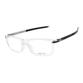 Oakley Unisex Pitchman Clear Frame Transparent Lens Rectangular 55mm Glasses