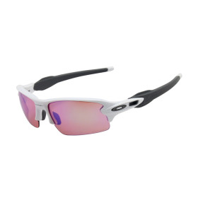 Oakley Men's Flak 2.0 White Frame Blue Lens Semi Rimless 59mm Sunglasses