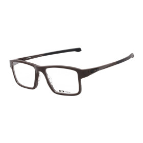 Oakley Unisex Chamfer 2 Brown Frame Transparent Lens Rectangular 52mm Glasses