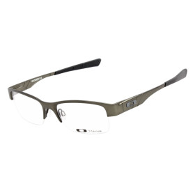 Oakley Men's Gasser 0.5 Bronze Frame Transparent Lens Semi Rimless 54mm Glasses