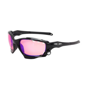 Oakley Men's Racing Jacket Black Frame Blue Lens Rectangular 62mm Sunglasses