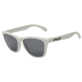 Oakley Unisex Frogskins White Frame Silver Lens Oval 55mm Polarized Sunglasses