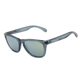 Oakley Women's Frogskins Blue Frame Yellow Lens Rectangular 55mm Sunglasses