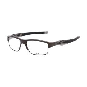 Oakley Men's Crosslink Brown Frame Transparent Lens Rectangular 53mm Glasses