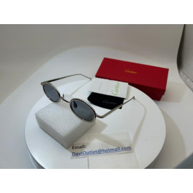 Cartier Gray Round Metal Eyeglasses Frame