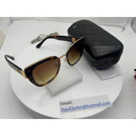 Chanel Tortoise Acetate Cat Eye Frame and Bijou Sunglasses