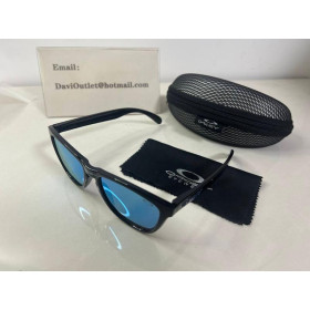 Oakley Frogskins (Low Bridge Fit) Prizm Sapphire Lenses Matte Black Frame Sunglasses