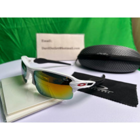 Oakley Men's Flak 2.0 Xl White Frame Yellow Lens Semi Rimless 59mm Sunglasses