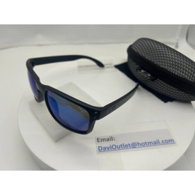 Oakley Unisex Holbrook Black Frame Blue Lens Rectangular 55mm Polarized Sunglasses