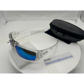 Oakley Crankshaft Sunglasses Polished Clear Frame Ice Iridium Lenses
