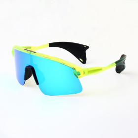 Oakley Stunt Devil OO9517 Prizm Road Yellow Sunglasses Sky Blue Lenses