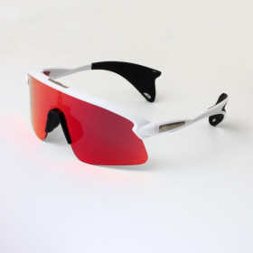 Oakley Stunt Devil OO9517 Prizm Road White Sunglasses Red Lenses