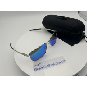 Oakley Ejector Sunglasses Satin Chrome Frame Prizm Deep Blue Lenses
