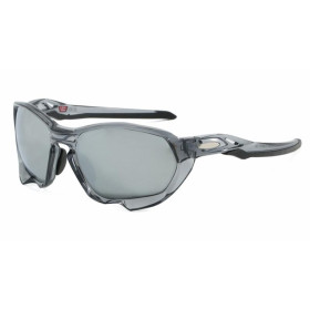 Oakley Plazma Low Bridge Fit Sunglasses Transparent Gray Frame Silver Lens