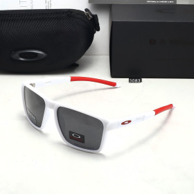 Oakley Men's Square Full Frame Polarized White Sunglasses Gray Lenses
