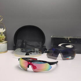 Oakley 0089 Sunglasses Black Red Frame Polarized Galaxy Ruby Lenses