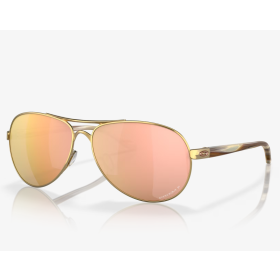 Oakley Feedback Sunglasses Polished Gold Frame Prizm Rose Gold Polarized Lenses