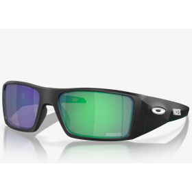 Oakley Green Bay Packers Heliostat Sunglasses Matte Black Frame Prizm Jade Lenses