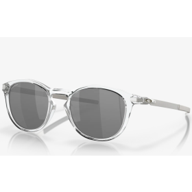 Oakley Pitchman Sunglasses Polished Clear Frame Prizm Black Lenses